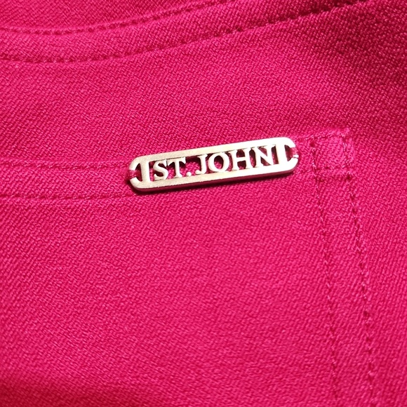 St. John Vibrant Pink Flare Pants - Picture 4 of 5